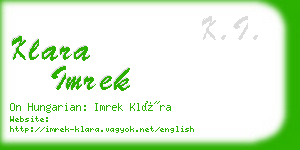 klara imrek business card